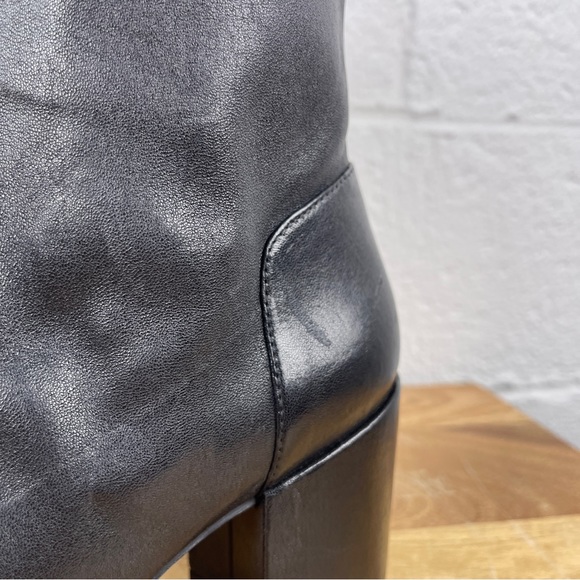 Stuart Weitzman Sleek 60 Leather Block Heel Sock Booties Size 38 - Picture 6 of 16